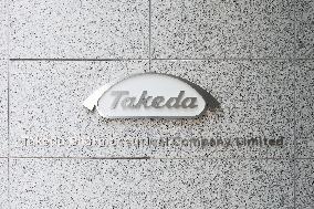 Takeda Pharmaceutical Company signboard and logo